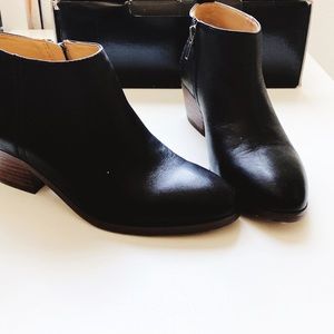 Jcrew leather black ankle boots 6.5